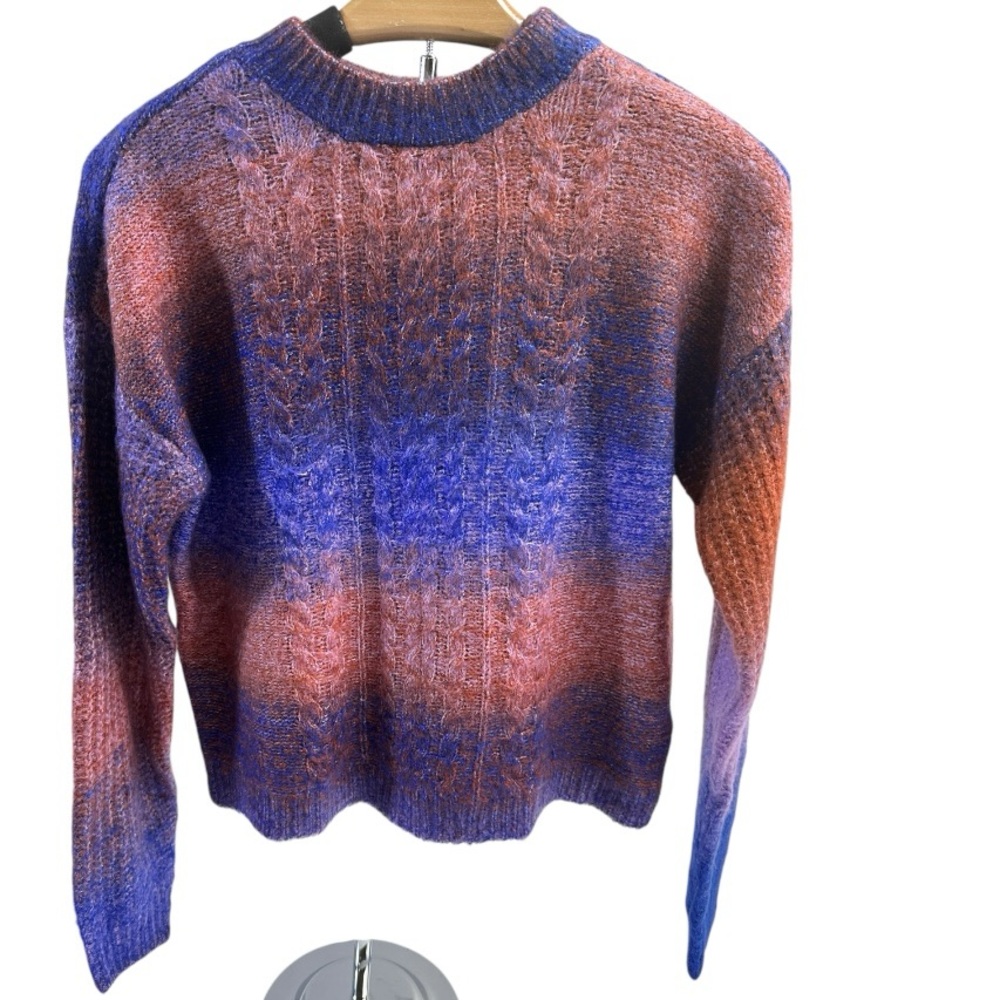 NWT Ten Sixty Sherman Crewneck Cable Knit Oversized Comfy Ombre Sweater … - Picture 1 of 10
